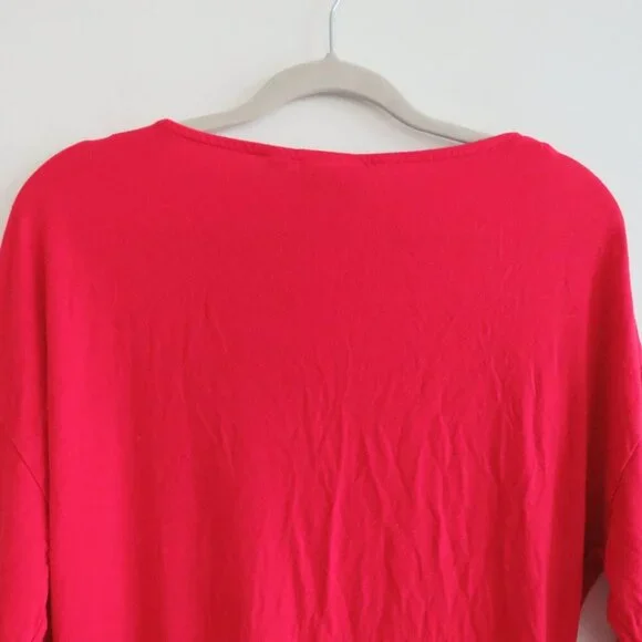 VINTAGE Y2K HARAJUKU LOVERS Red Stretch Logo Ruched Tunic Dress  - Size L - Picture 12 of 14